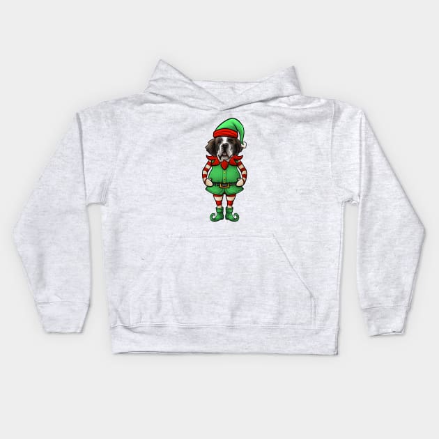 St Bernard Christmas Elf Kids Hoodie by whyitsme